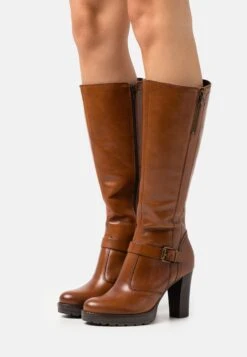Pier One Leather - Bottes À Talons Hauts - Cognac