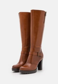 Pier One Leather - Bottes À Talons Hauts - Cognac -Pier One 1e904b13bbe04b61b591958331895eb3