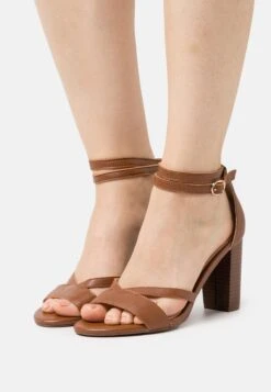 Pier One Leather - Sandales À Talons Hauts - Cognac