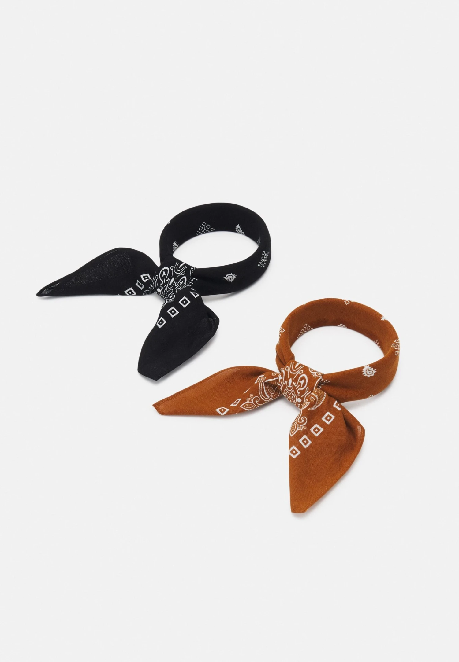 Pier One 2 Pack Unisex - Foulard - Black/Cognac 2 Pier One 2 Pack Unisex - Foulard - Black/Cognac