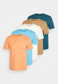 Pier One Unisex 5 Pack - T-Shirt Basique - Off-White/Tan/Orange -Pier One dc4773aca5d7482f93de53f2692e5c29