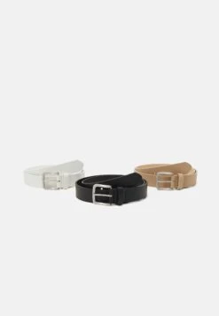 Pier One 3 Pack Unisex - Ceinture - Black/Beige/White