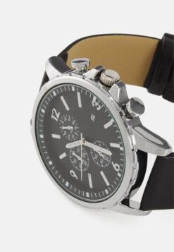Pier One Unisex - Montre À Aiguilles - Black/Silver-Coloured -Pier One f8fe8c4b4be54ebaa9a0409eab8e344a